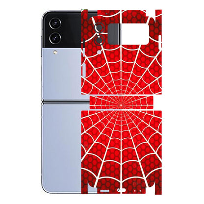 Samsung M/F/Note/Flip and C Phone Skins (All Models) - Classic Spidey Web - 3D Embossed Finish (L-115) Samsung Galaxy Z Flip 4