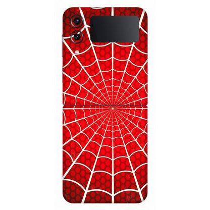 Samsung M/F/Note/Flip and C Phone Skins (All Models) - Classic Spidey Web - 3D Embossed Finish (L-115) Samsung Galaxy Z Flip 4