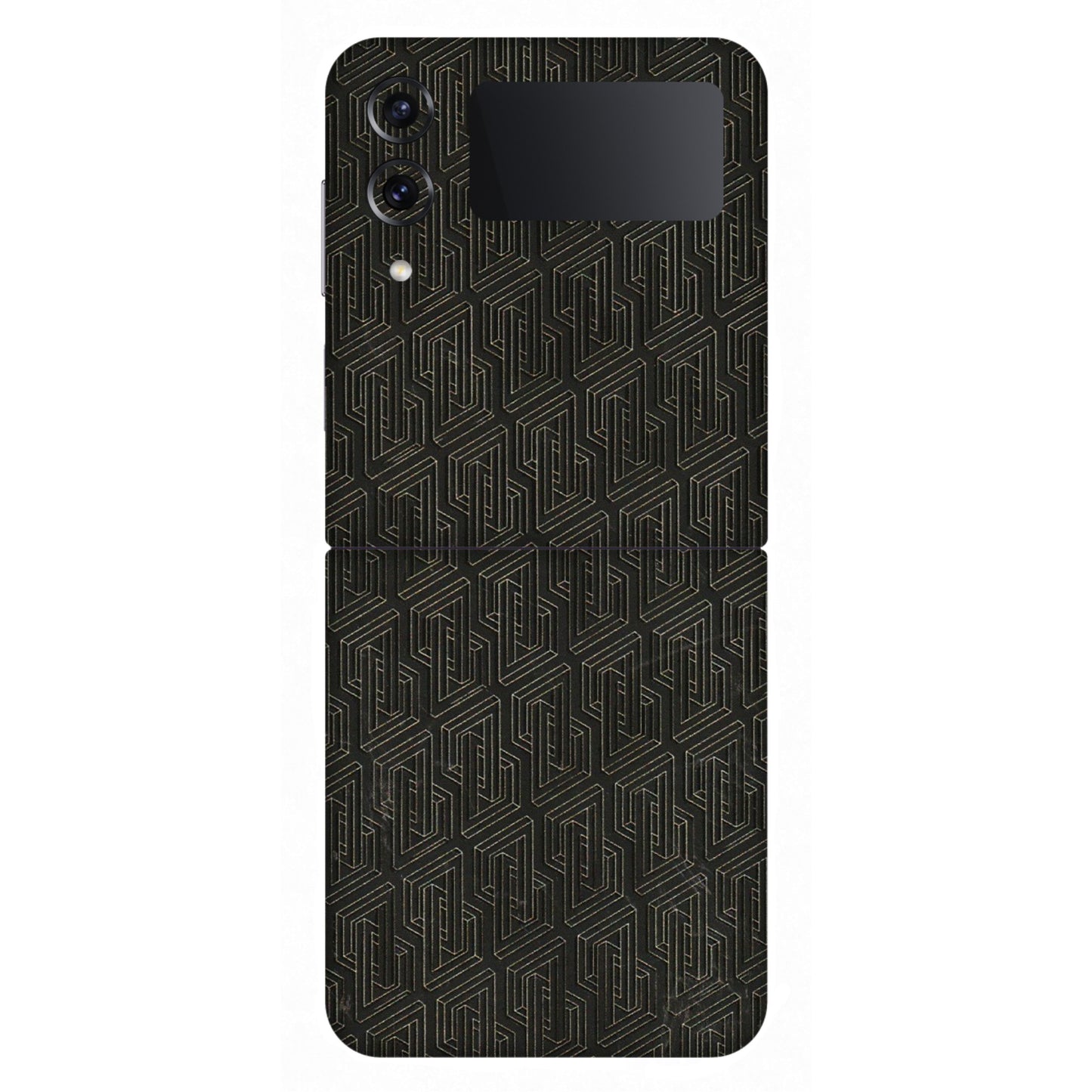 Samsung M/F/Note/Flip and C Phone Skins (All Models) - Black Abstract Pattern - 3D Embossed Finish (L-117) Samsung Galaxy Z Flip 4