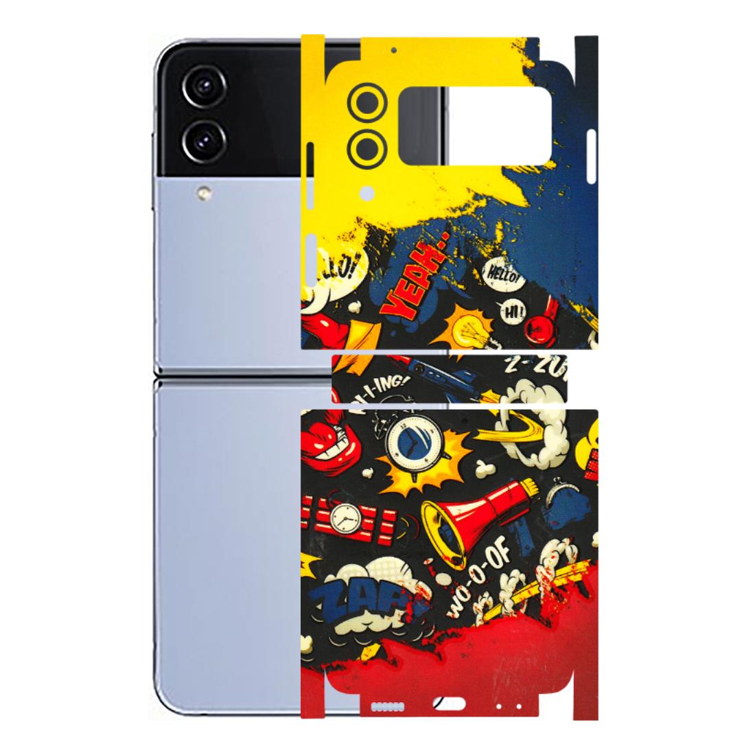 Samsung M/F/Note/Flip and C Phone Skins (All Models) - Pacific Doodle Art - 3D Embossed Finish (L-120) Samsung Galaxy Z Flip 4