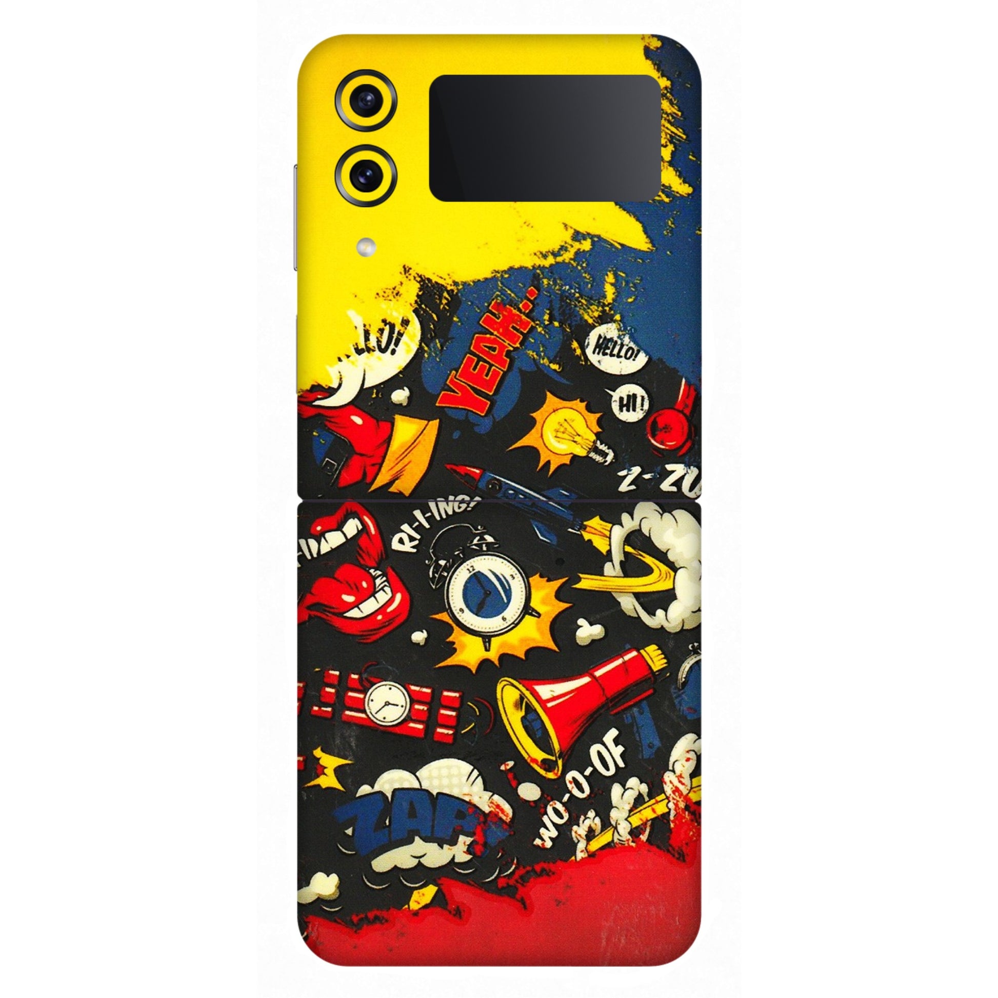 Samsung M/F/Note/Flip and C Phone Skins (All Models) - Pacific Doodle Art - 3D Embossed Finish (L-120) Samsung Galaxy Z Flip 4
