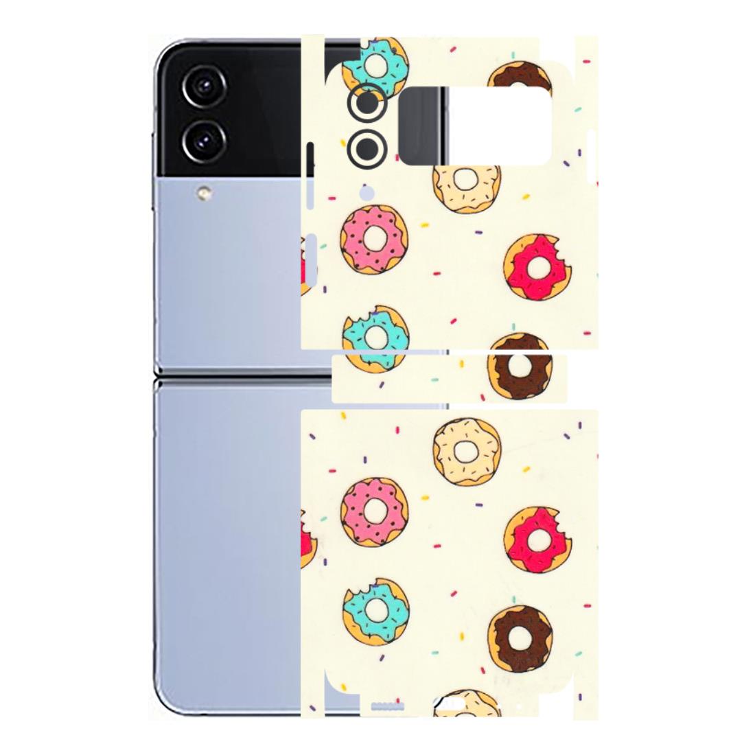 Samsung M/F/Note/Flip and C Phone Skins (All Models) - Mini Donuts Doodle Art - 3D Embossed Finish (L-122) Samsung Galaxy Z Flip 4