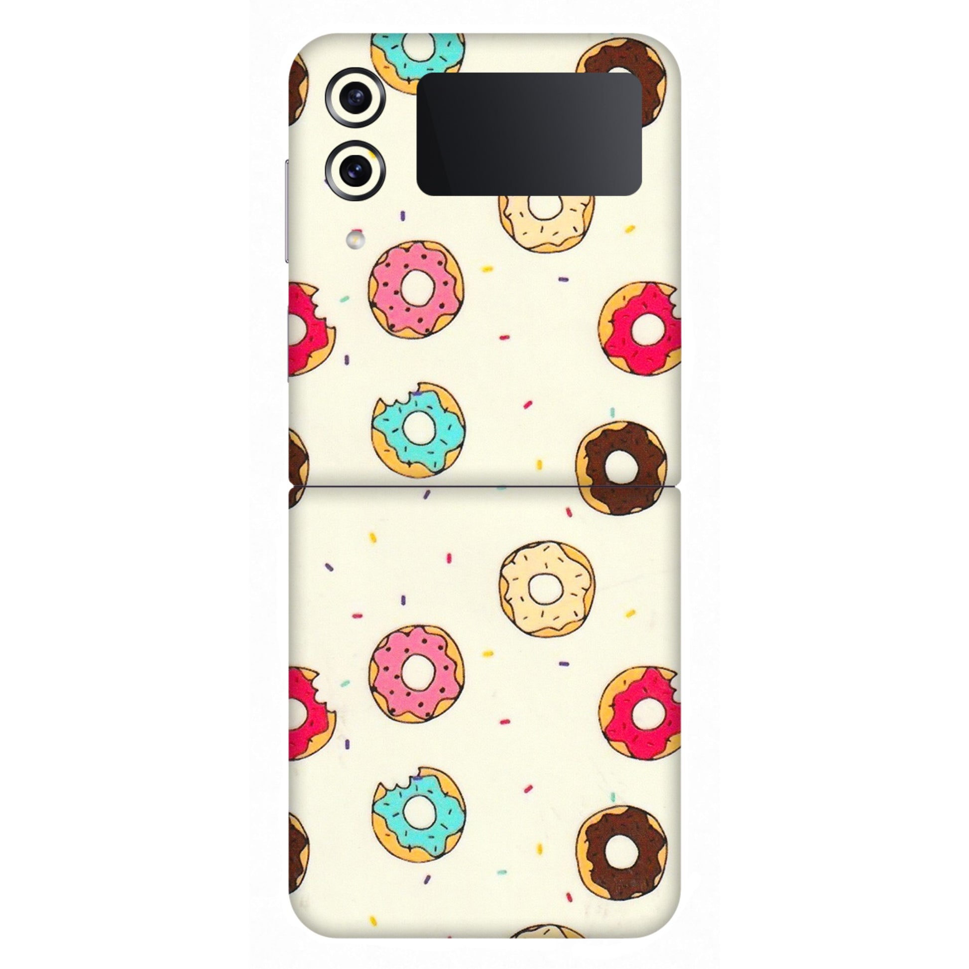 Samsung M/F/Note/Flip and C Phone Skins (All Models) - Mini Donuts Doodle Art - 3D Embossed Finish (L-122) Samsung Galaxy Z Flip 4