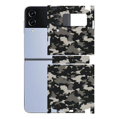 Samsung M/F/Note/Flip and C Phone Skins (All Models) - Black/Grey Camoflaunge - 3D Embossed Finish (L-142) Samsung Galaxy Z Flip 4
