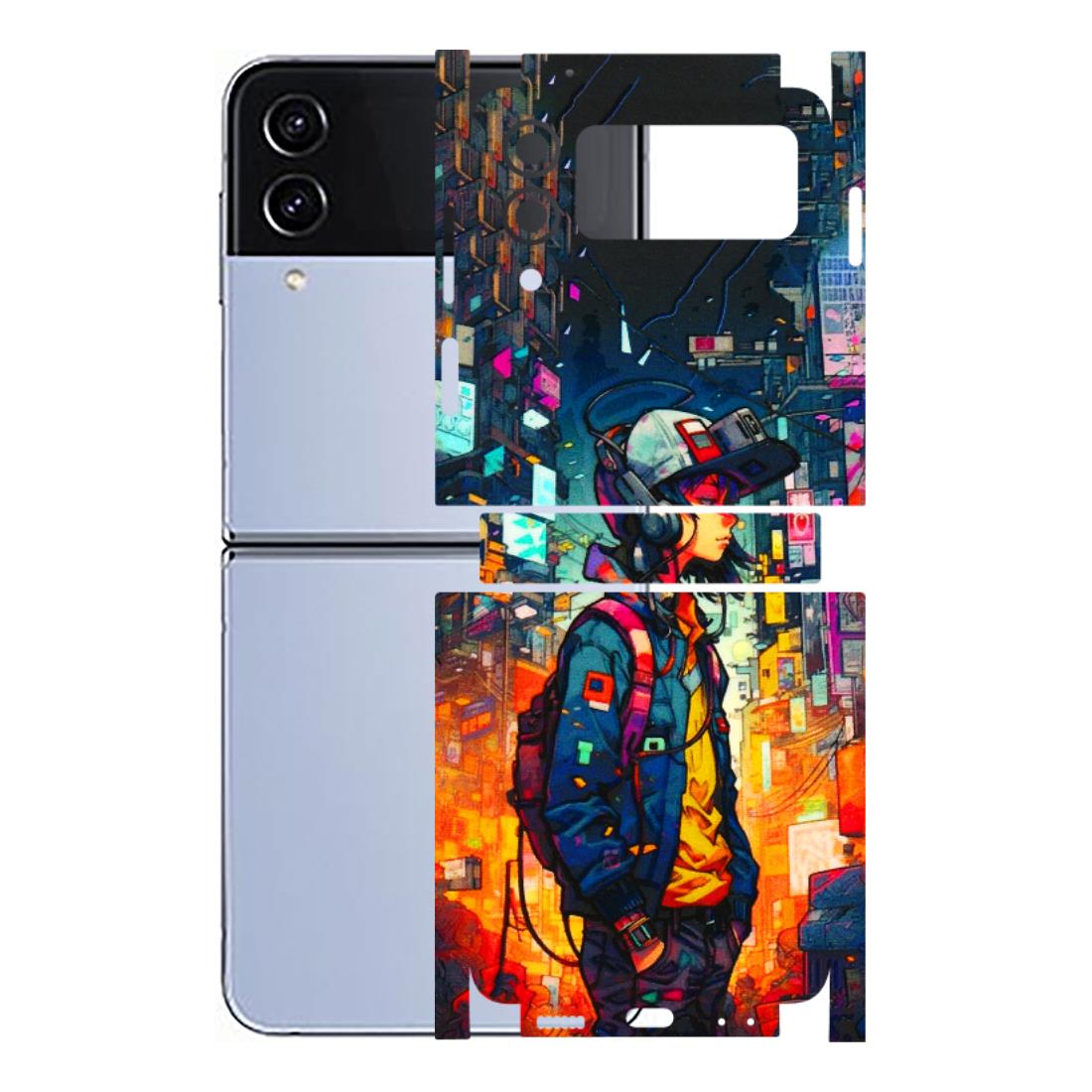 Samsung M/F/Note/Flip and C Phone Skins (All Models) - Street Anime Guy - 3D Embossed Finish (L-158) Samsung Galaxy Z Flip 4