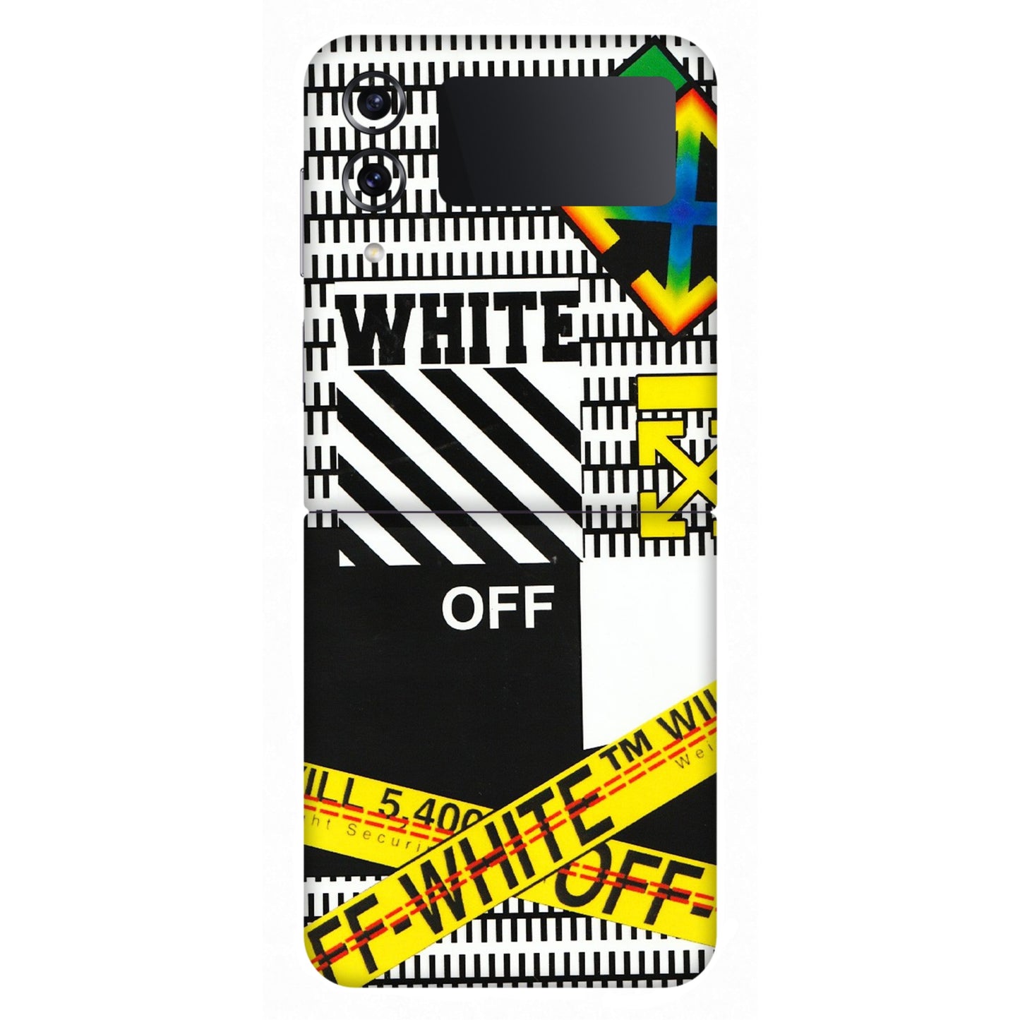 Samsung M/F/Note/Flip and C Phone Skins (All Models) - White Off Abstract - 3D Embossed Finish (L-172) Samsung Galaxy Z Flip 4