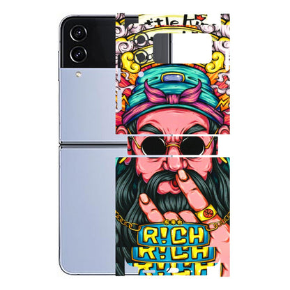 Samsung M/F/Note/Flip and C Phone Skins (All Models) - Battle King Dude Face - 3D Embossed Finish (L-178) Samsung Galaxy Z Flip 4