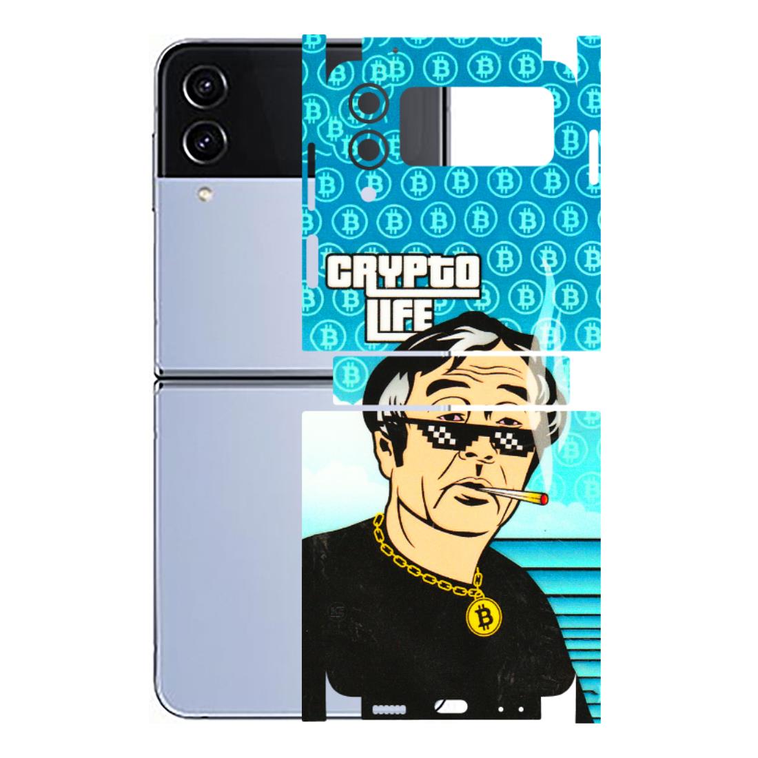Samsung M/F/Note/Flip and C Phone Skins (All Models) - Crypto Thug Life - 3D Embossed Finish (L-179) Samsung Galaxy Z Flip 4