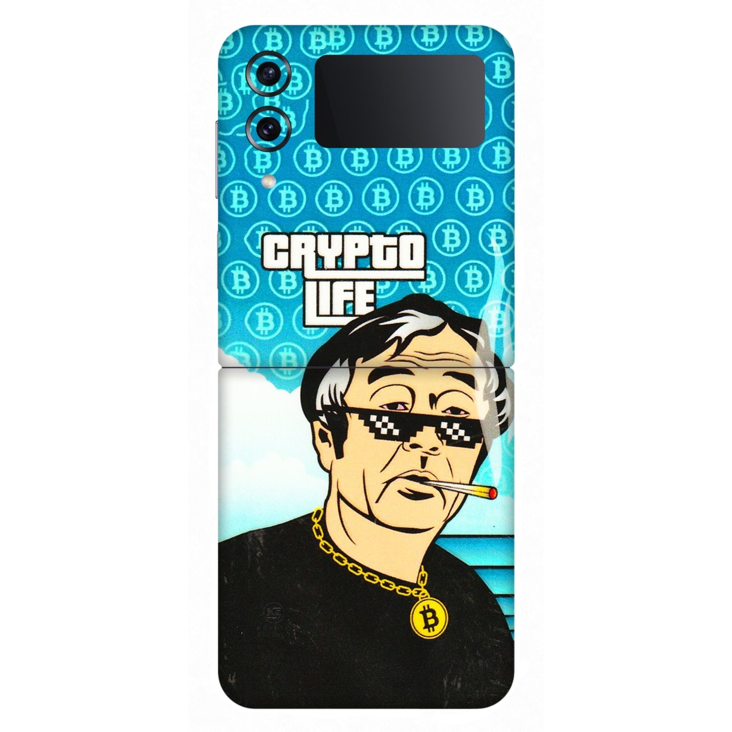 Samsung M/F/Note/Flip and C Phone Skins (All Models) - Crypto Thug Life - 3D Embossed Finish (L-179) Samsung Galaxy Z Flip 4