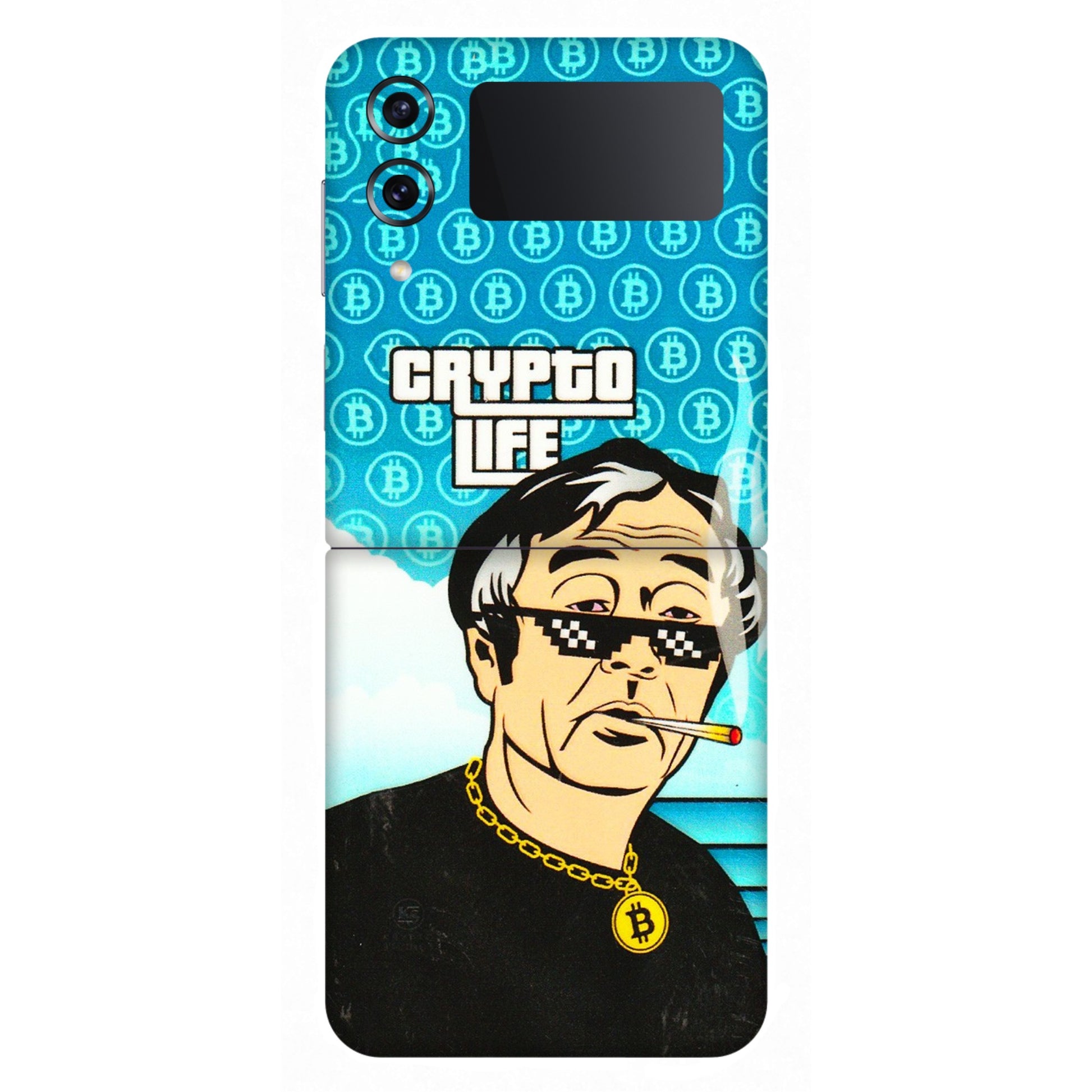 Samsung M/F/Note/Flip and C Phone Skins (All Models) - Crypto Thug Life - 3D Embossed Finish (L-179) Samsung Galaxy Z Flip 4