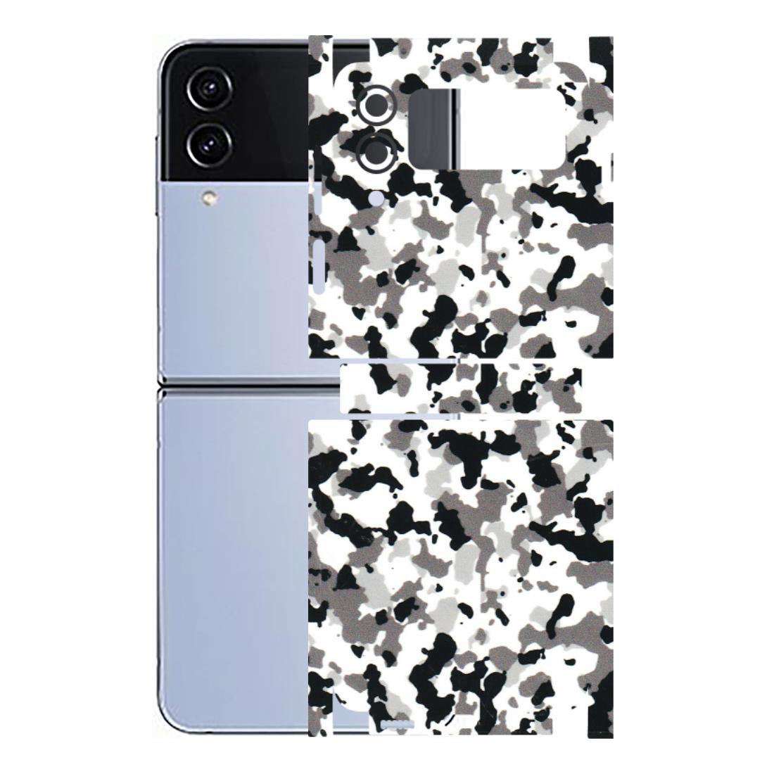 Samsung M/F/Note/Flip and C Phone Skins (All Models) - White Black Camouflage - 3D Embossed Finish (L-18) Samsung Galaxy Z Flip 4