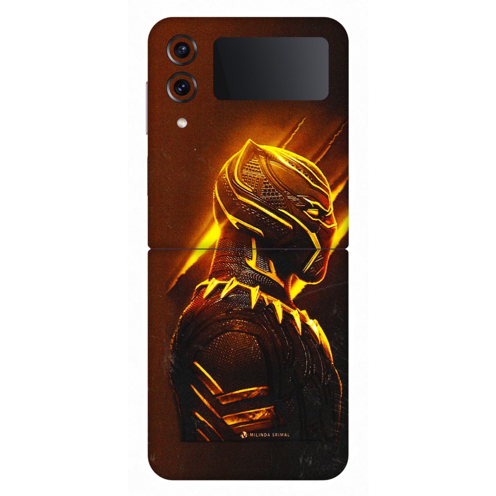 Samsung M/F/Note/Flip and C Phone Skins (All Models) - Gold Black Panther - 3D Embossed Finish (L-181) Samsung Galaxy Z Flip 4