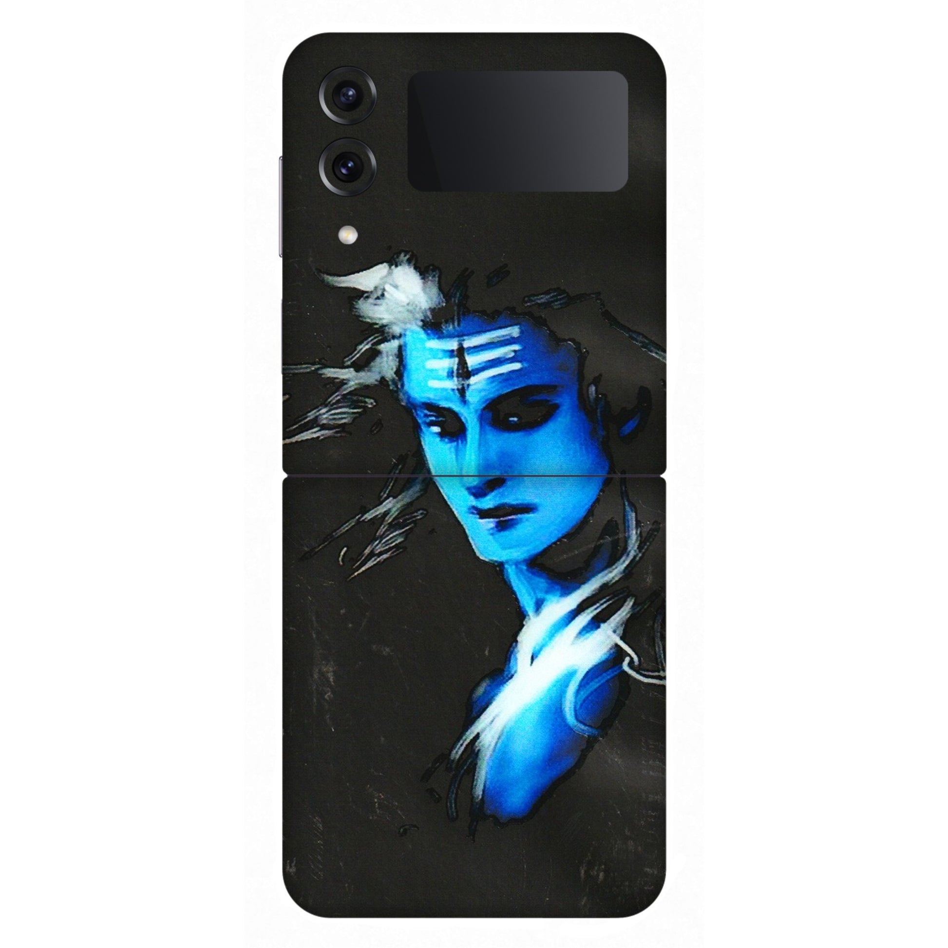 Samsung M/F/Note/Flip and C Phone Skins (All Models) - Har Har Mahadev Blue/Black - 3D Embossed Finish (L-185) Samsung Galaxy Z Flip 4