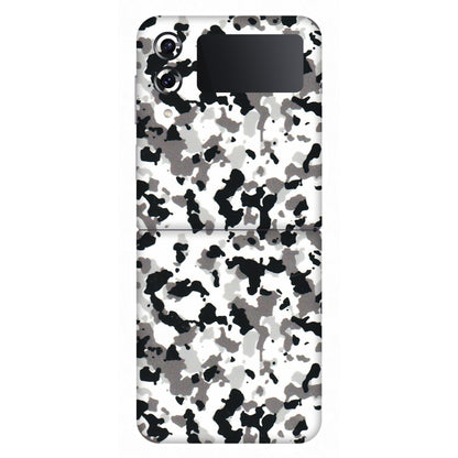 Samsung M/F/Note/Flip and C Phone Skins (All Models) - White Black Camouflage - 3D Embossed Finish (L-18) Samsung Galaxy Z Flip 4