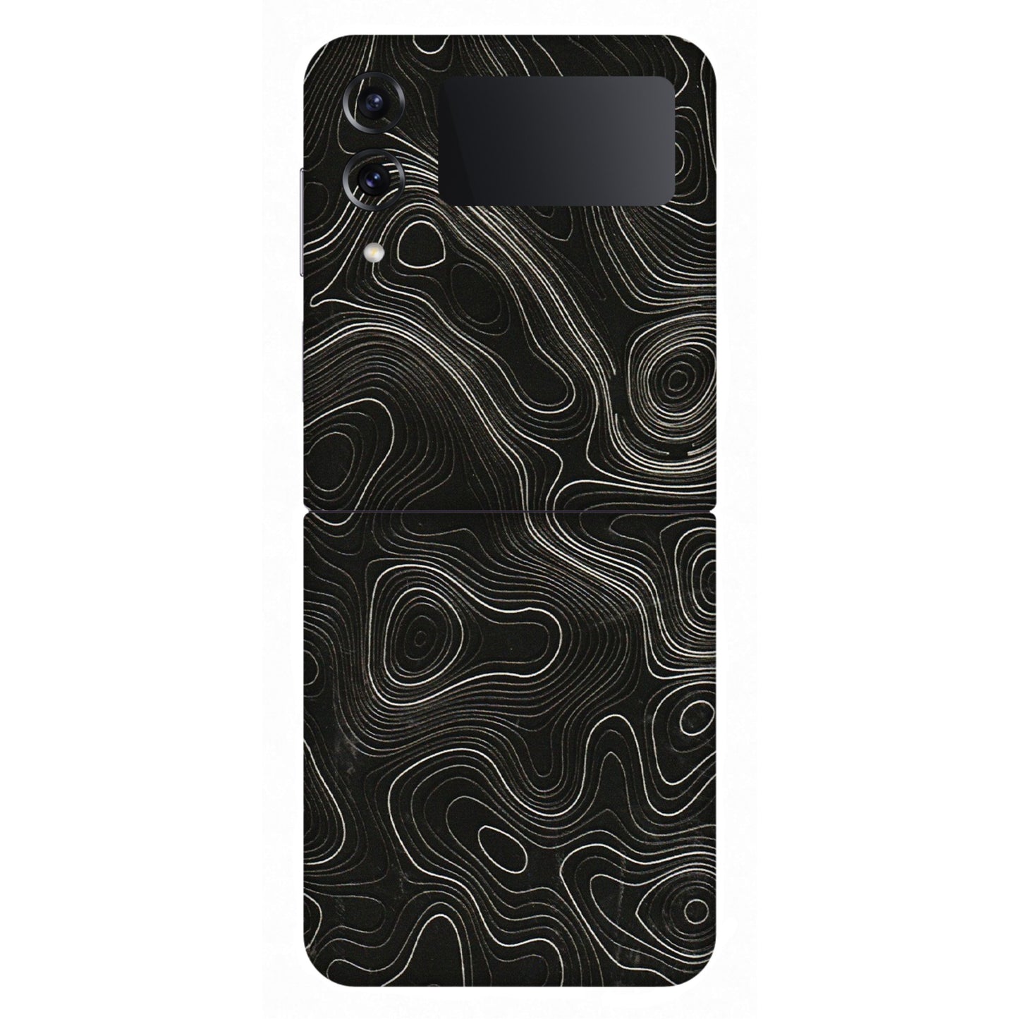 Samsung M/F/Note/Flip and C Phone Skins (All Models) - Black Swirl - 3D Embossed Finish (L-196) Samsung Galaxy Z Flip 4