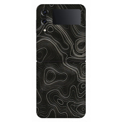 Samsung M/F/Note/Flip and C Phone Skins (All Models) - Black Swirl - 3D Embossed Finish (L-196) Samsung Galaxy Z Flip 4