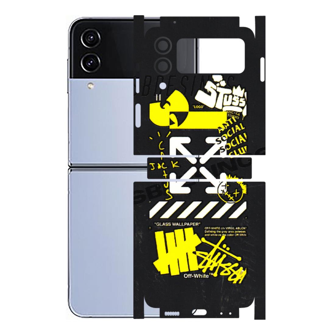 Samsung M/F/Note/Flip and C Phone Skins (All Models) - Anti Social Graffiti - 3D Embossed Finish (L-198) Samsung Galaxy Z Flip 4