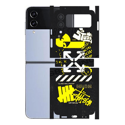 Samsung M/F/Note/Flip and C Phone Skins (All Models) - Anti Social Graffiti - 3D Embossed Finish (L-198) Samsung Galaxy Z Flip 4