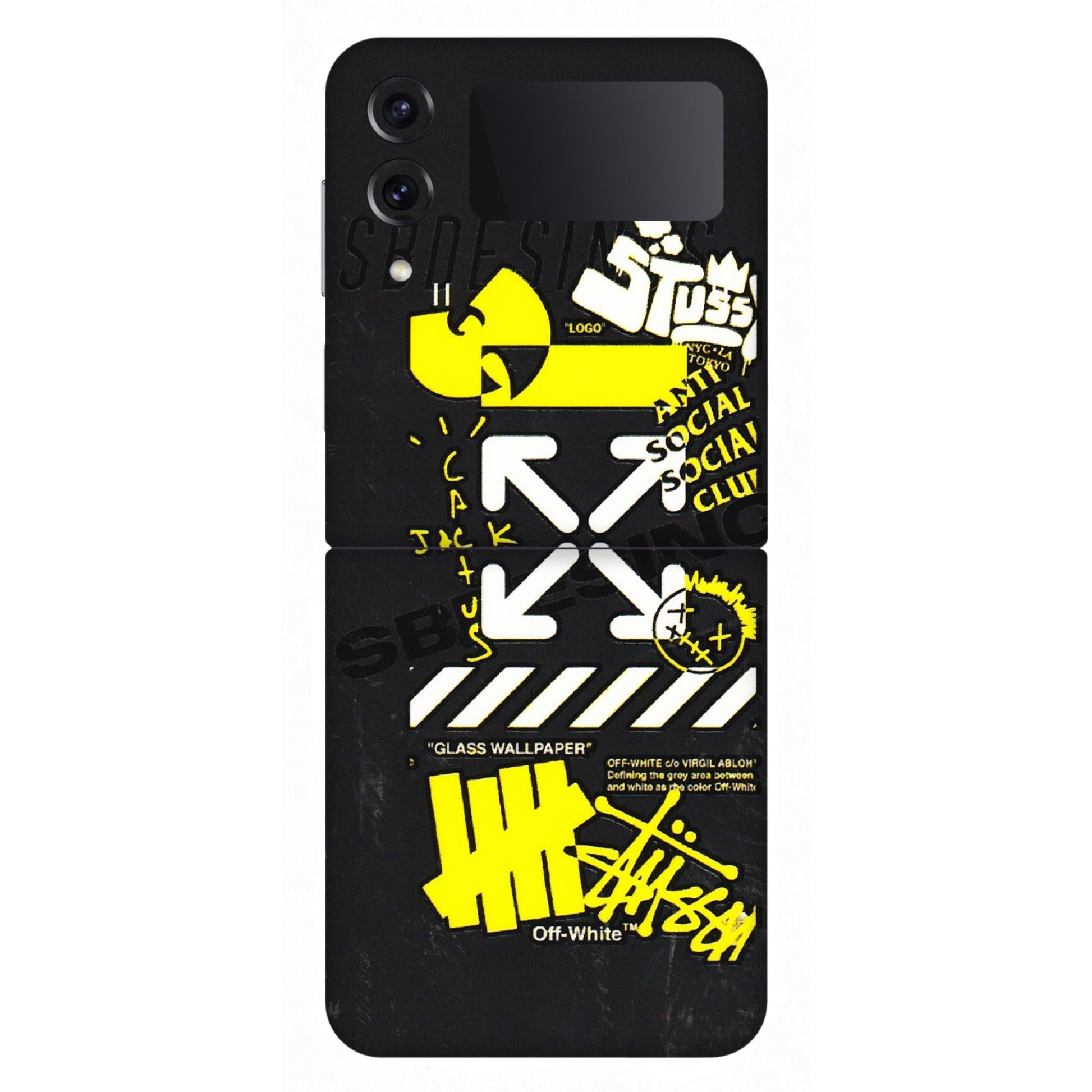 Samsung M/F/Note/Flip and C Phone Skins (All Models) - Anti Social Graffiti - 3D Embossed Finish (L-198) Samsung Galaxy Z Flip 4