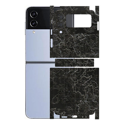 Samsung M/F/Note/Flip and C Phone Skins (All Models) - Black map Texture - 3D Embossed Finish (L-201) Samsung Galaxy Z Flip 4