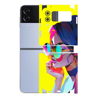 Samsung M/F/Note/Flip and C Phone Skins (All Models) - Bold Stylish Girl - 3D Embossed Finish (L-222) Samsung Galaxy Z Flip 4