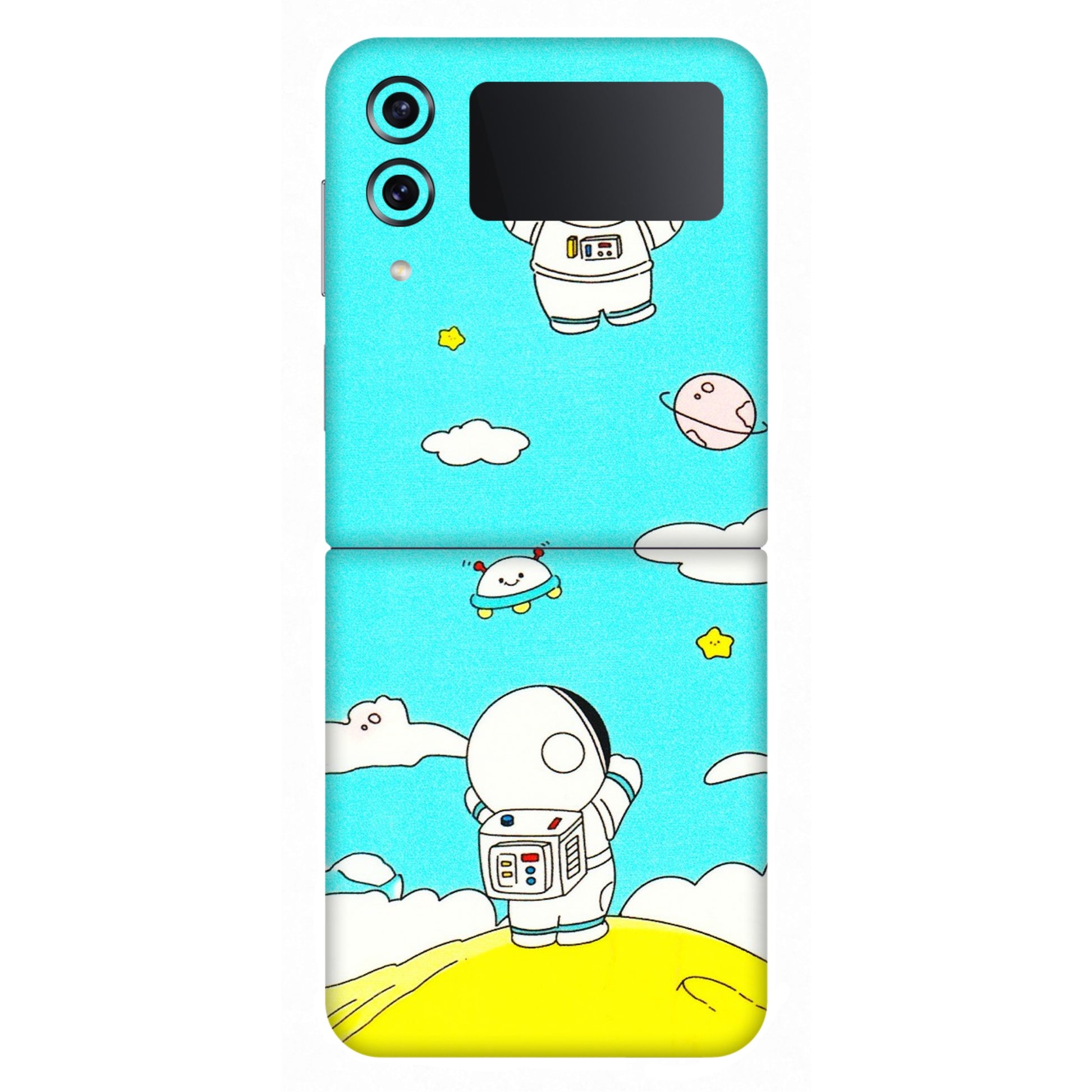 Samsung M/F/Note/Flip and C Phone Skins (All Models) - Blue Skies Astro Float - 3D Embossed Finish (L-230) Samsung Galaxy Z Flip 4