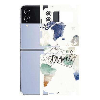 Samsung M/F/Note/Flip and C Phone Skins (All Models) - Travel The World - 3D Embossed Finish (L-232) Samsung Galaxy Z Flip 4