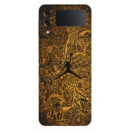 Samsung M/F/Note/Flip and C Phone Skins (All Models) - Premium Gold Basketball Player - 3D Embossed Finish (L-236) Samsung Galaxy Z Flip 4
