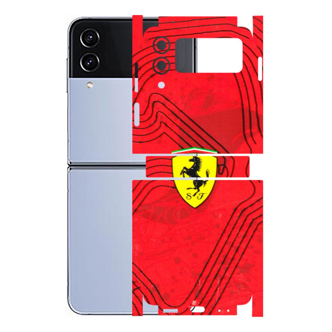 Samsung M/F/Note/Flip and C Phone Skins (All Models) - Red Ferrari Logo Stylish - 3D Embossed Finish (L-238) Samsung Galaxy Z Flip 4