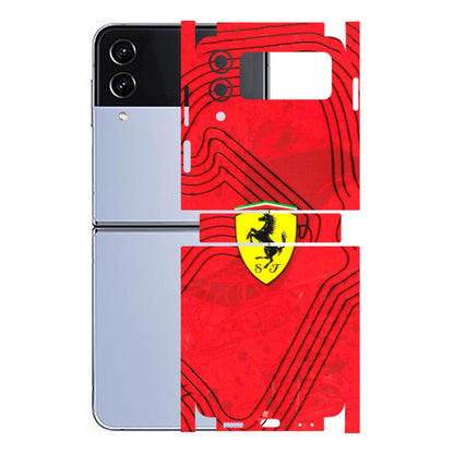 Samsung M/F/Note/Flip and C Phone Skins (All Models) - Red Ferrari Logo Stylish - 3D Embossed Finish (L-238) Samsung Galaxy Z Flip 4