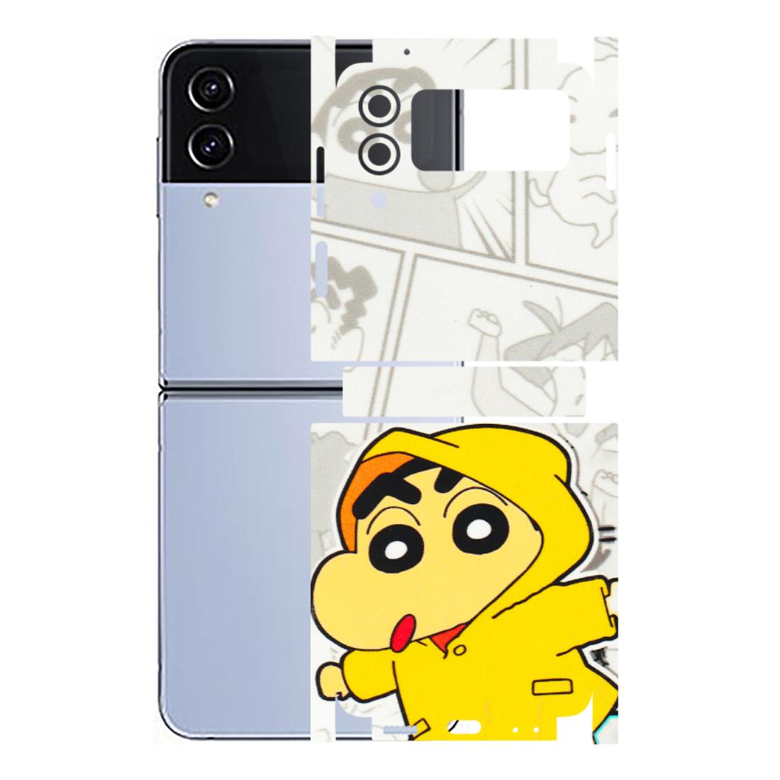 Samsung M/F/Note/Flip and C Phone Skins (All Models) - Yellow Shinchan Comic - 3D Embossed Finish (L-246) Samsung Galaxy Z Flip 4