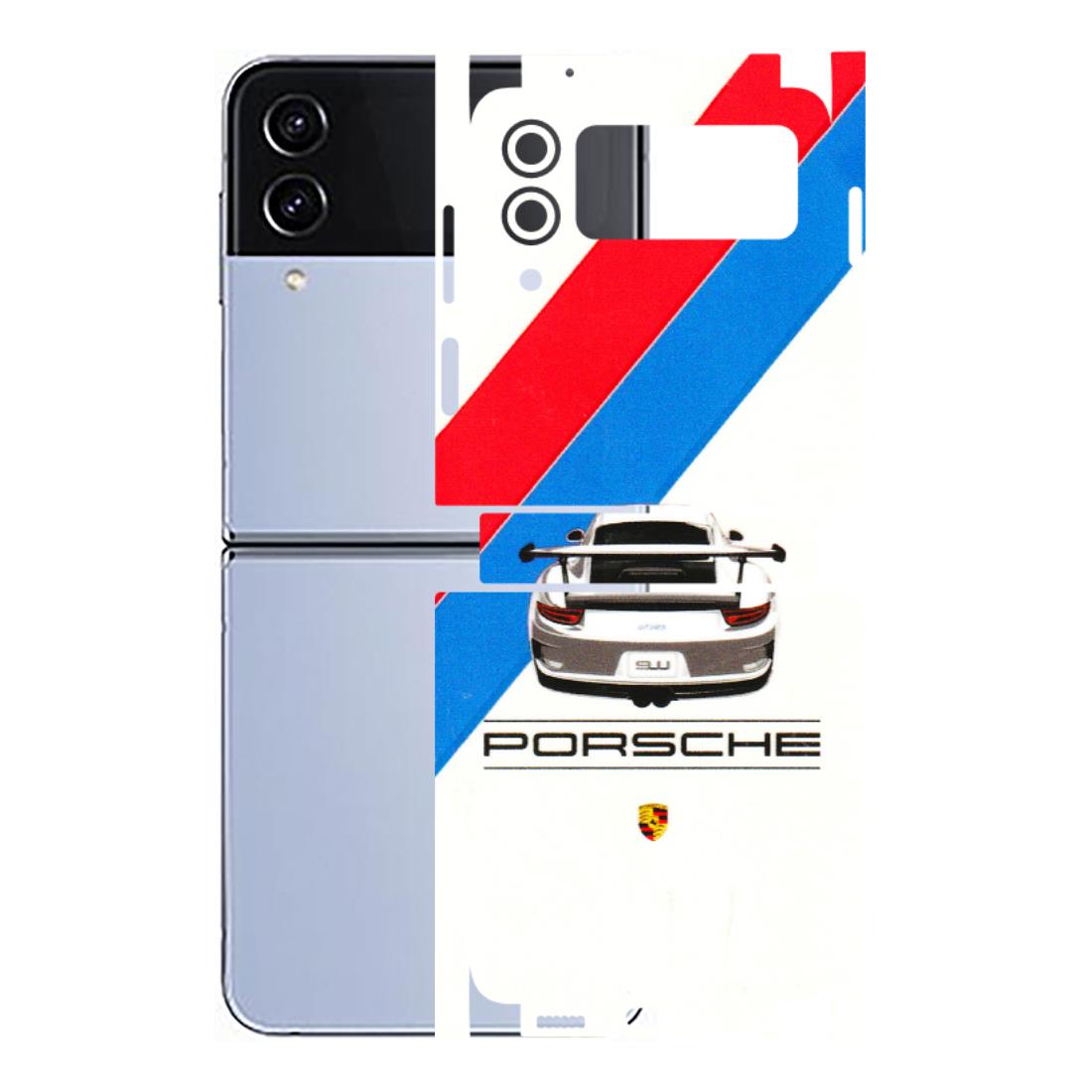 Samsung M/F/Note/Flip and C Phone Skins (All Models) - Porche Car Sober Logo - 3D Embossed Finish (L-248) Samsung Galaxy Z Flip 4