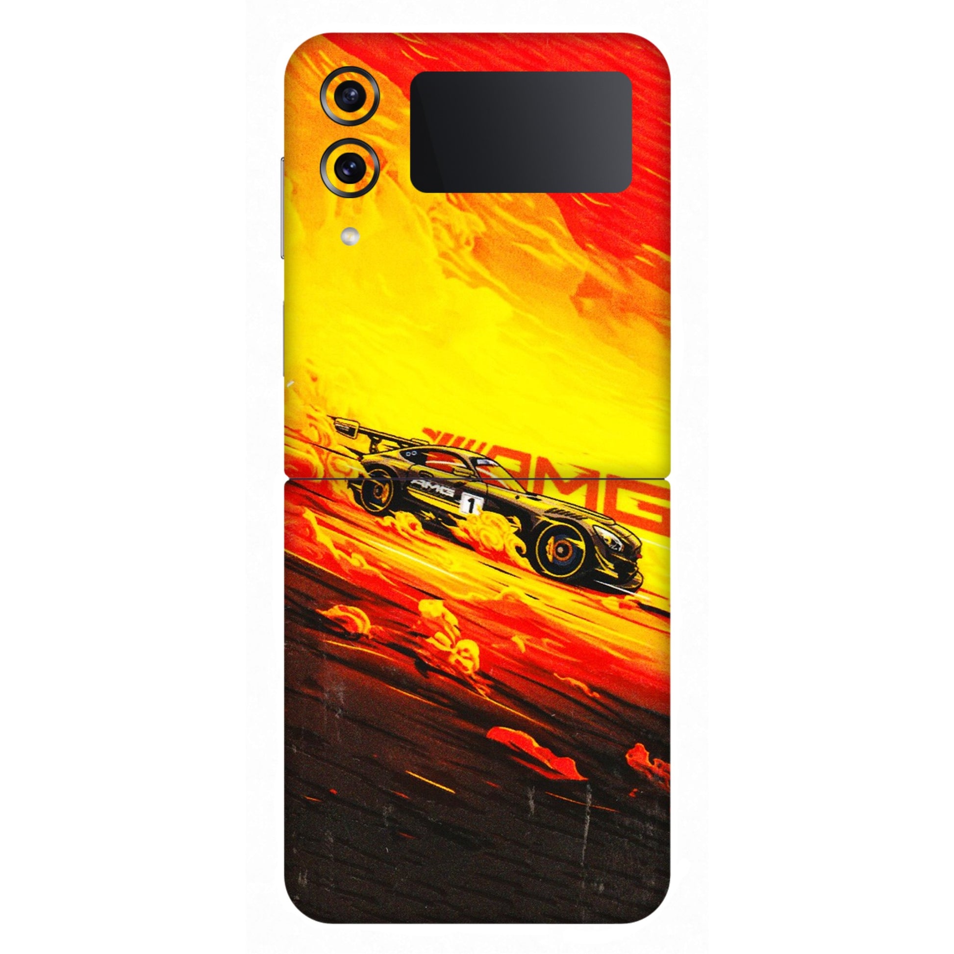 Samsung M/F/Note/Flip and C Phone Skins (All Models) - AMG Car Speed Cover - 3D Embossed Finish (L-256) Samsung Galaxy Z Flip 4