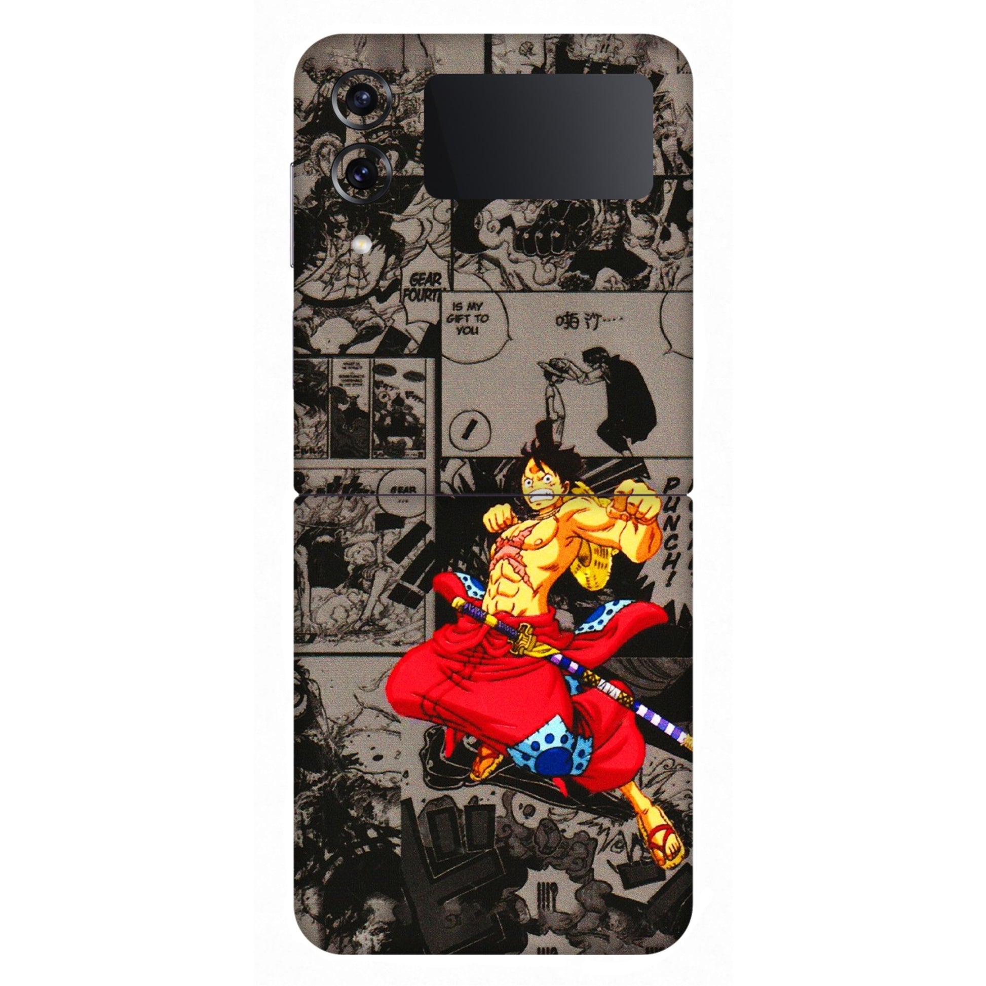Samsung M/F/Note/Flip and C Phone Skins (All Models) - One Piece Rocket Punch Manga - 3D Embossed Finish (L-25) Samsung Galaxy Z Flip 4