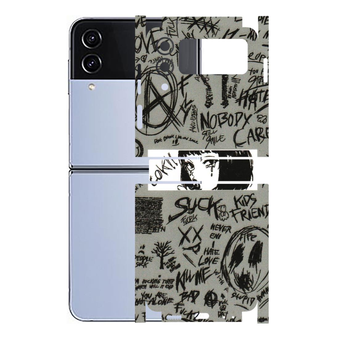 Samsung M/F/Note/Flip and C Phone Skins (All Models) - Never Have Love Anime - 3D Embossed Finish (L-260) Samsung Galaxy Z Flip 4