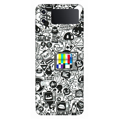 Samsung M/F/Note/Flip and C Phone Skins (All Models) - Doodles Positive Art - 3D Embossed Finish (L-263) Samsung Galaxy Z Flip 4