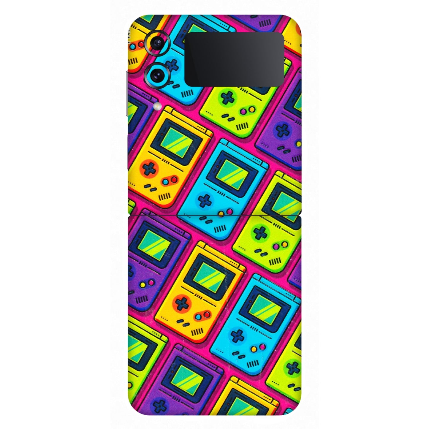 Samsung M/F/Note/Flip and C Phone Skins (All Models) - Gameboy Colourful - 3D Embossed Finish (L-266) Samsung Galaxy Z Flip 4