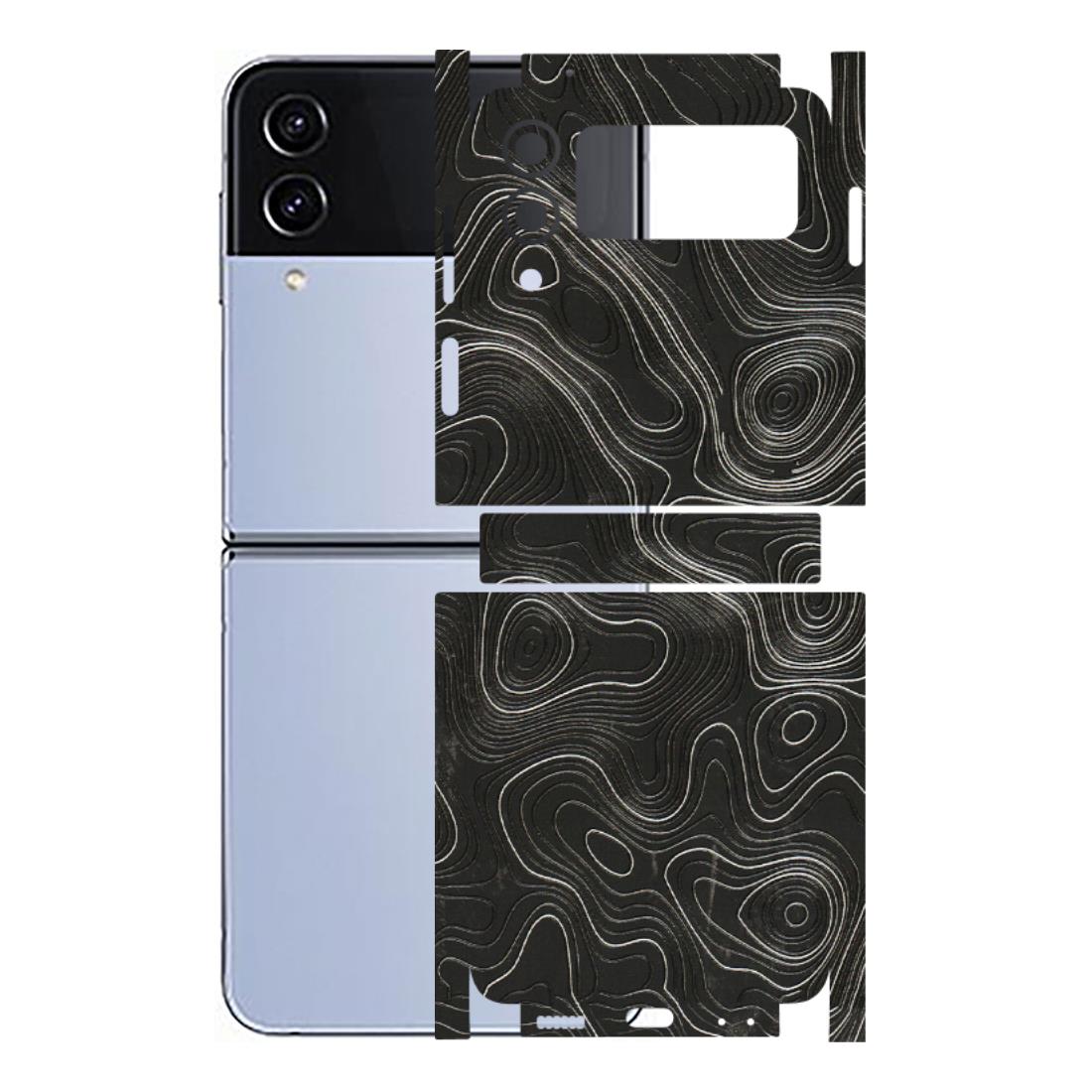 Samsung M/F/Note/Flip and C Phone Skins (All Models) - Abstract White Line Map - 3D Embossed Finish (L-269) Samsung Galaxy Z Flip 4