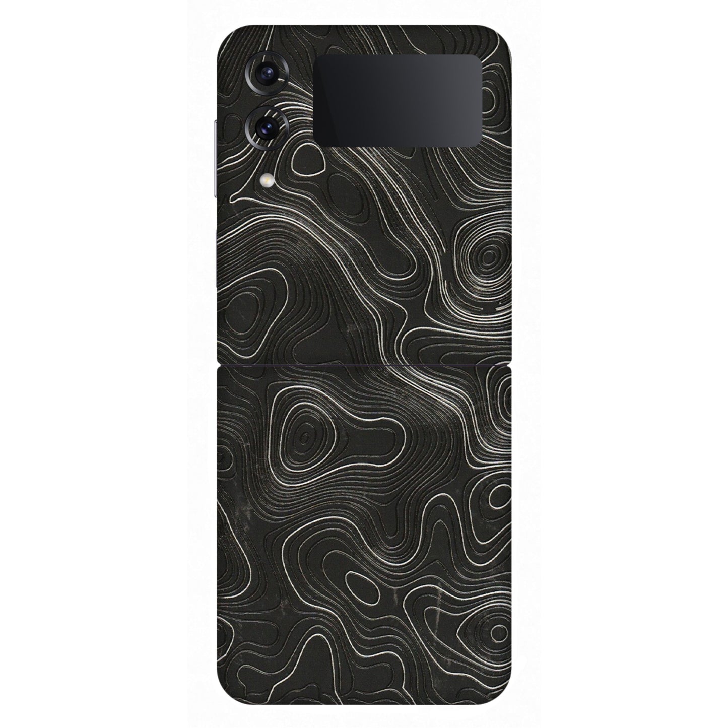 Samsung M/F/Note/Flip and C Phone Skins (All Models) - Abstract White Line Map - 3D Embossed Finish (L-269) Samsung Galaxy Z Flip 4