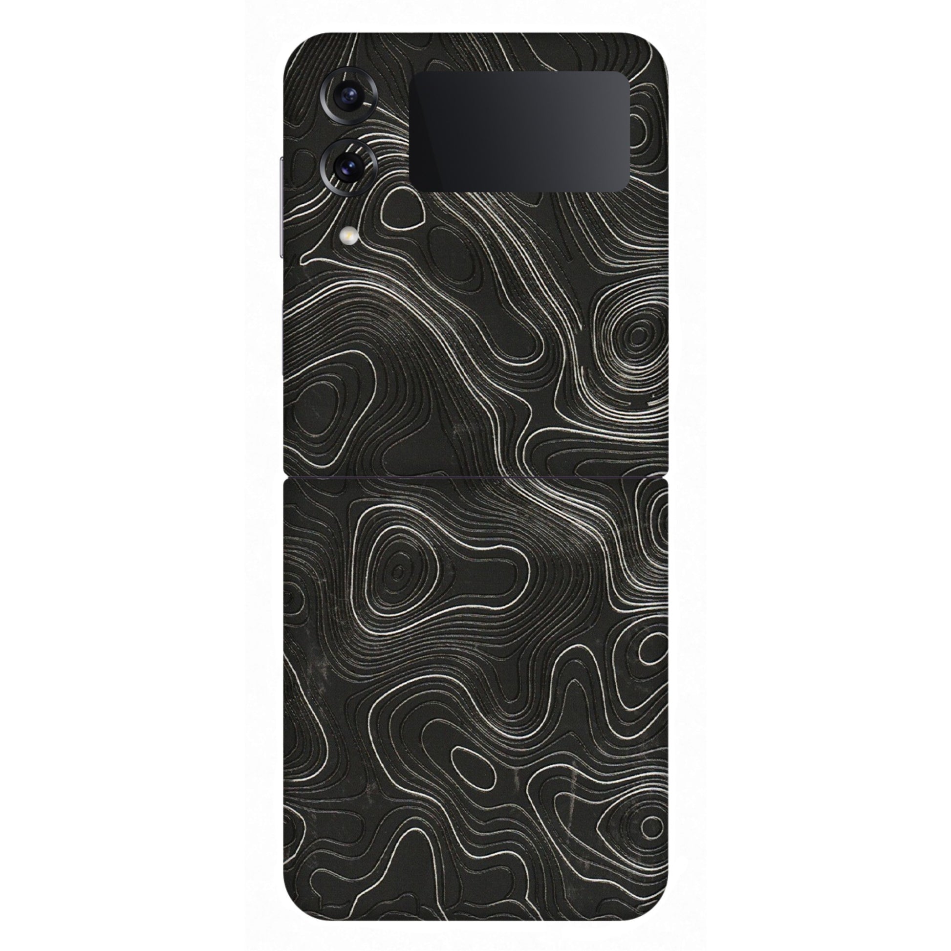Samsung M/F/Note/Flip and C Phone Skins (All Models) - Abstract White Line Map - 3D Embossed Finish (L-269) Samsung Galaxy Z Flip 4