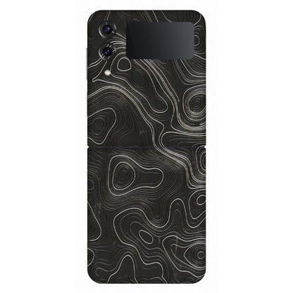 Samsung M/F/Note/Flip and C Phone Skins (All Models) - Abstract White Line Map - 3D Embossed Finish (L-269) Samsung Galaxy Z Flip 4