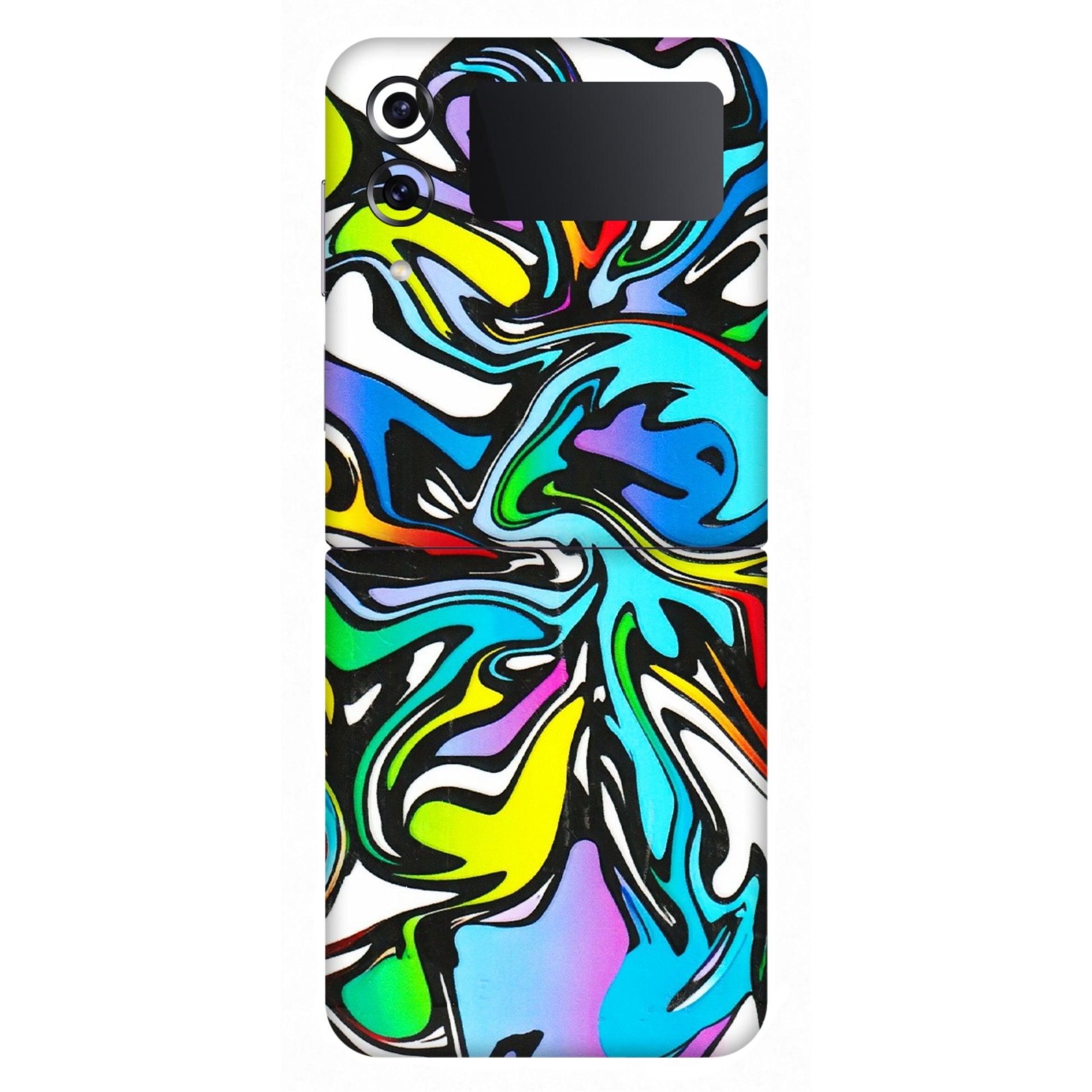 Samsung M/F/Note/Flip and C Phone Skins (All Models) - Abstract Colour Paints - 3D Embossed Finish (L-271) Samsung Galaxy Z Flip 4