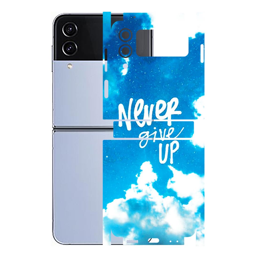 Samsung M/F/Note/Flip and C Phone Skins (All Models) - Never Give Up - 3D Embossed Finish (L-279) Samsung Galaxy Z Flip 4