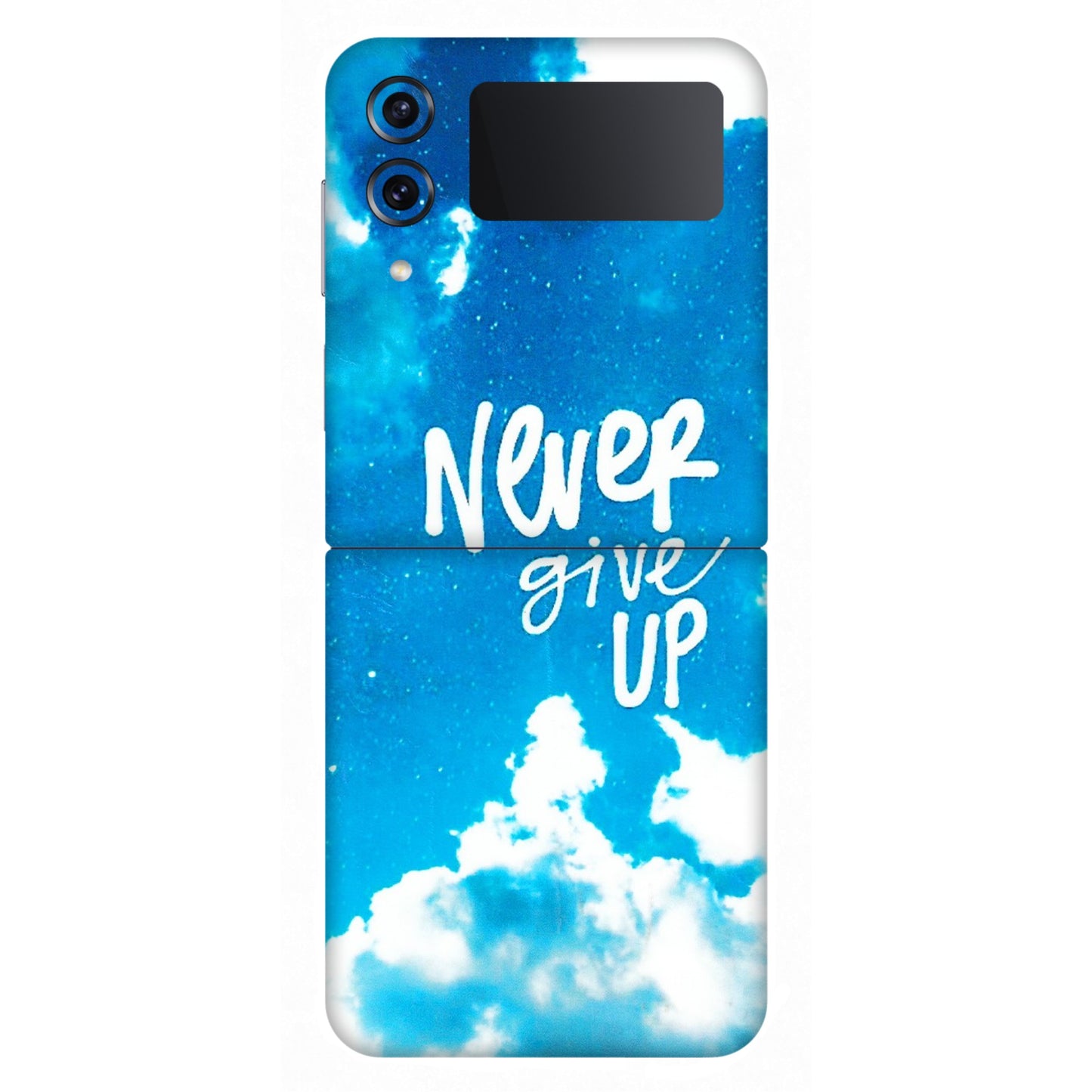 Samsung M/F/Note/Flip and C Phone Skins (All Models) - Never Give Up - 3D Embossed Finish (L-279) Samsung Galaxy Z Flip 4