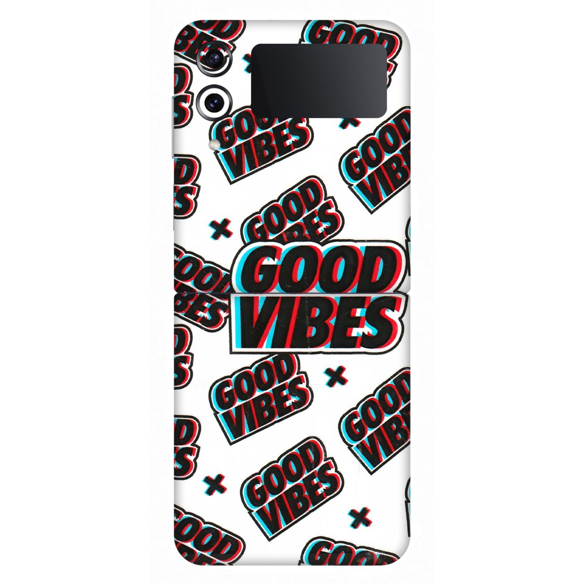 Samsung M/F/Note/Flip and C Phone Skins (All Models) - Good Vibes - 3D Embossed Finish (L-282) Samsung Galaxy Z Flip 4