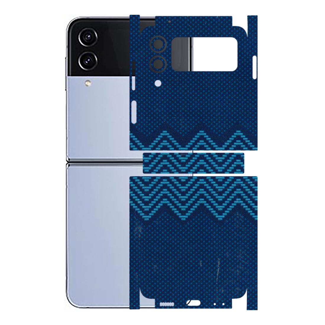 Samsung M/F/Note/Flip and C Phone Skins (All Models) - Blue Sober Waves - 3D Embossed Finish (L-306) Samsung Galaxy Z Flip 4