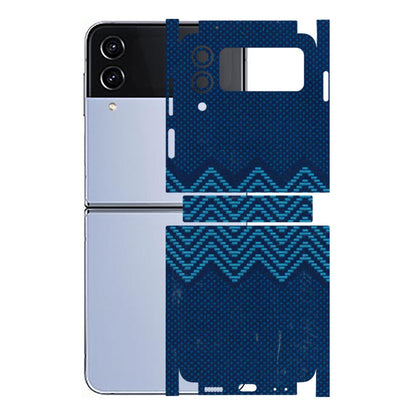 Samsung M/F/Note/Flip and C Phone Skins (All Models) - Blue Sober Waves - 3D Embossed Finish (L-306) Samsung Galaxy Z Flip 4