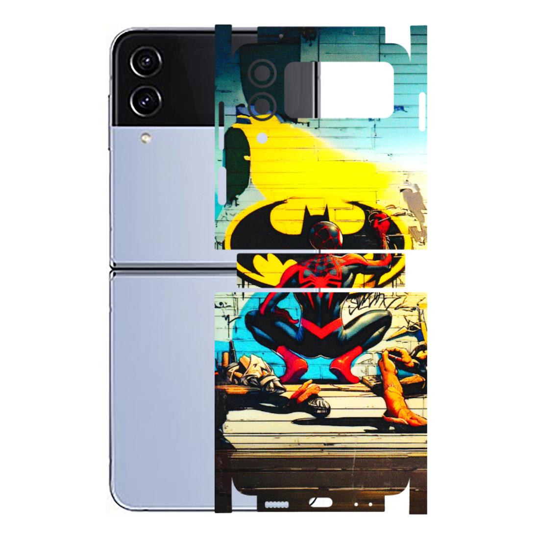 Samsung M/F/Note/Flip and C Phone Skins (All Models) - New Spiderman Bat Logo - 3D Embossed Finish (L-309) Samsung Galaxy Z Flip 4