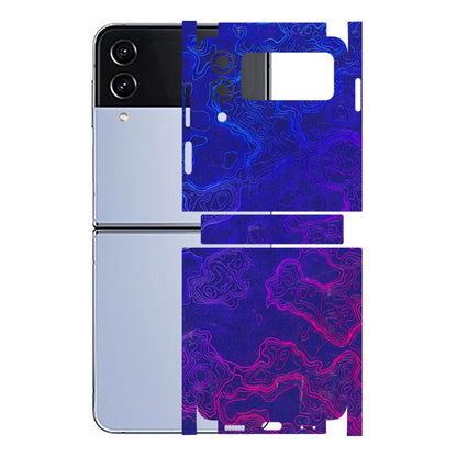 Samsung M/F/Note/Flip and C Phone Skins (All Models) - Purple Ripples Swirl - 3D Embossed Finish (L-314) Samsung Galaxy Z Flip 4