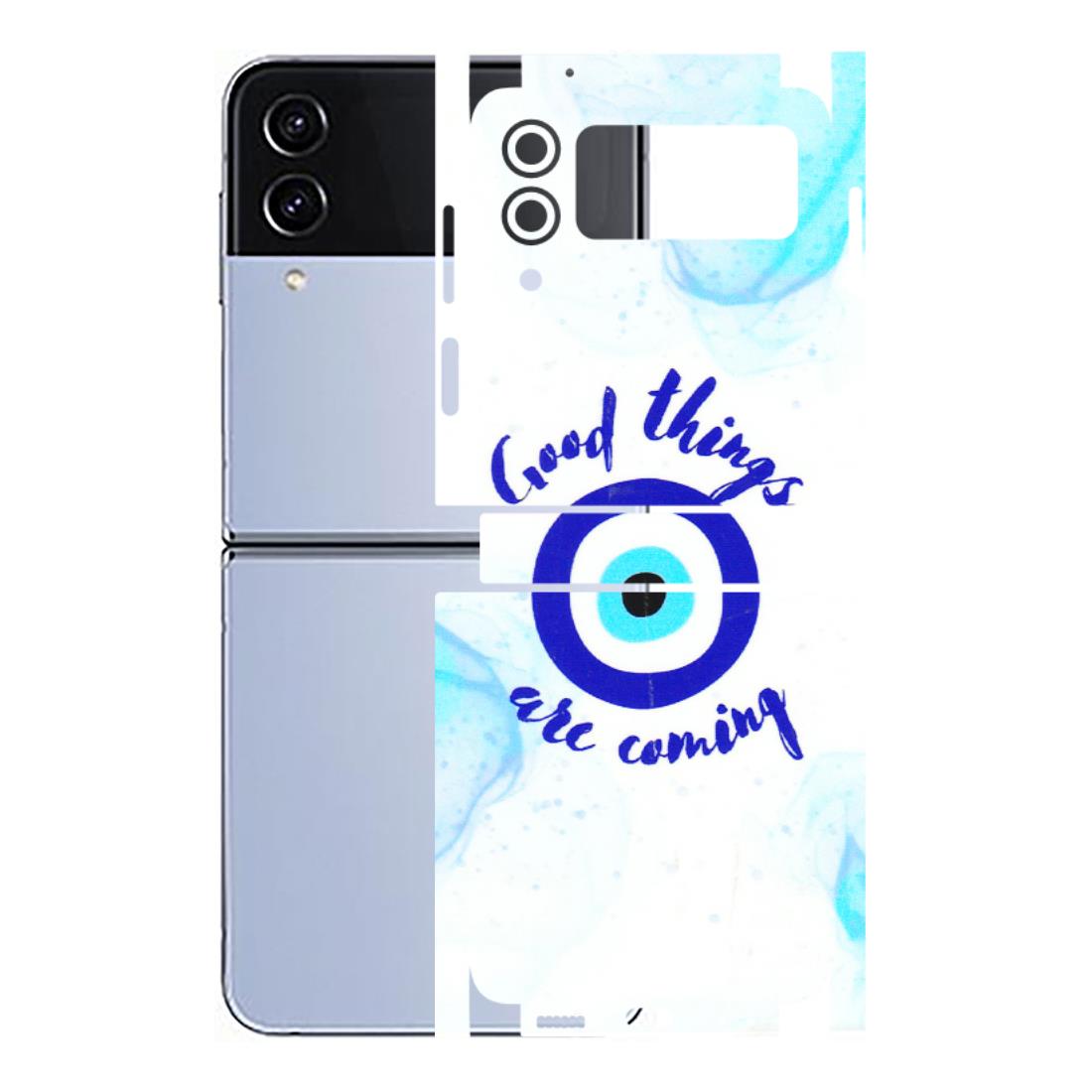 Samsung M/F/Note/Flip and C Phone Skins (All Models) - Evil Eye Good Things Are Coming - 3D Embossed Finish (L-322) Samsung Galaxy Z Flip 4